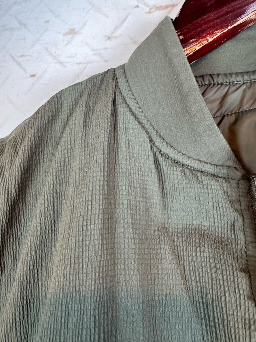 lululemon | Olive Green Reversible Quilted Puffer Bomber Jacket, 4 - Picture 13 of 16